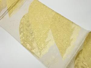 リサイクル　純金箔山に花唐草模様織出し袋帯